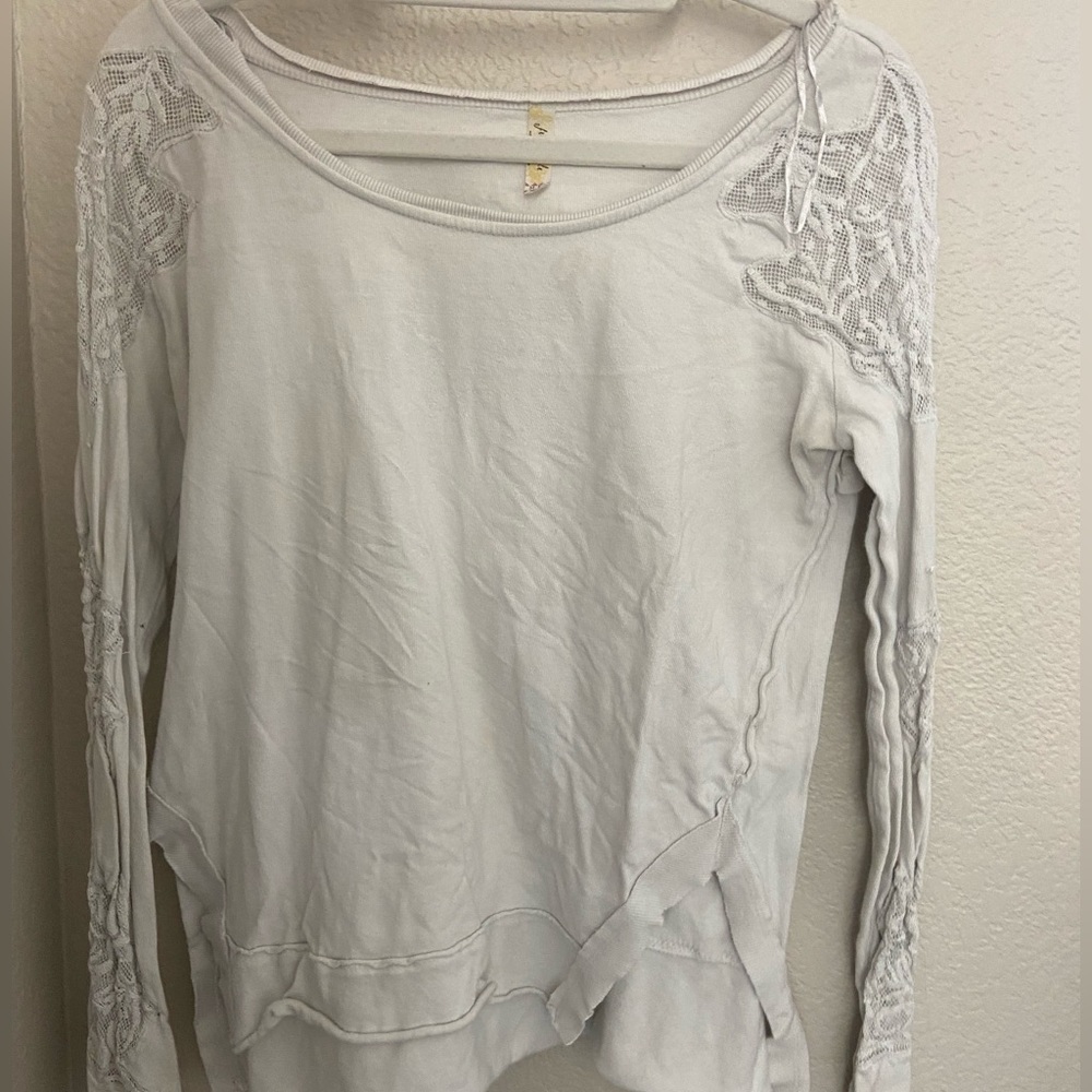 Free people crocheted white sweater